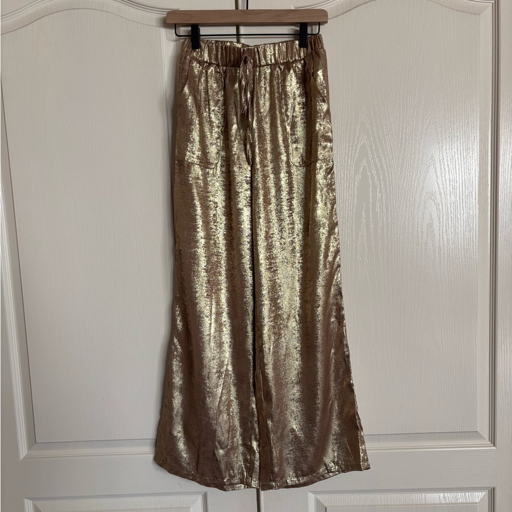 Gold Wide Leg Pants